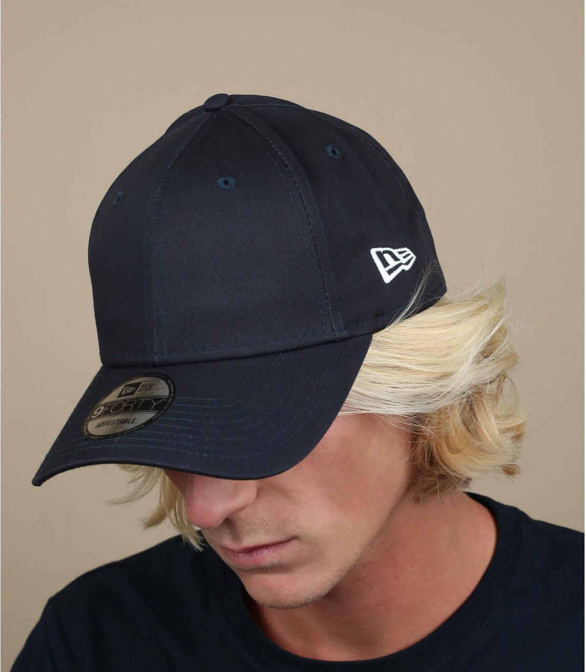 Blauw curved visor cap NE cap basic navy